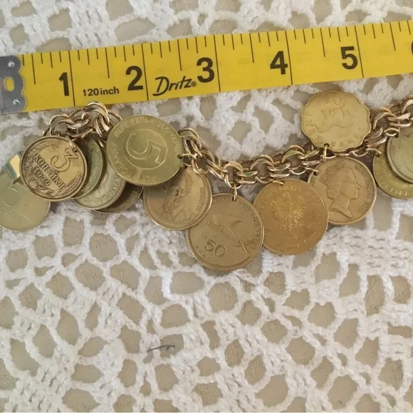 🌹Host Pick- Gold 15 Coin Heavy Charm Bracelet/ ELCO 1/20,12 K Gold Filled - Picture 14 of 16